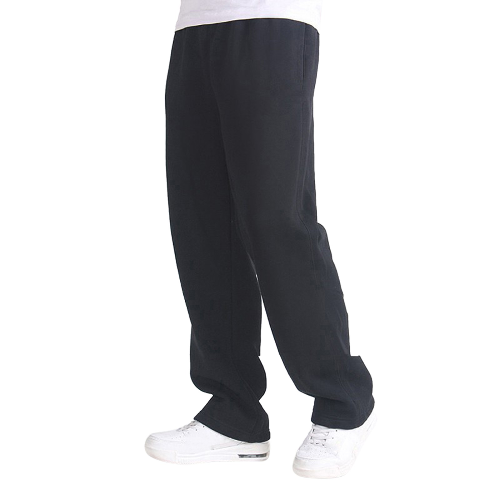 thumbnail image 5 of Pantalones rectos holgados informales para hombre - Pantalones cálidos con cintura elástica - Diseño liso otoño/invierno M-XXXL, 5 of 8